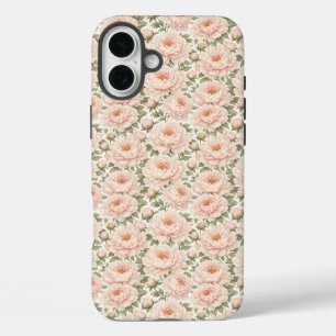 Elegant Pioen Bloempatroon iPhone 16 Plus Hoesje