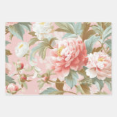 Elegant  Pioen Pastel Bloemen Gift Inpakpapier Vel (Voorkant)