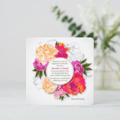 Elegant Pioenen Verloving uitnodiging (Staand voorkant)