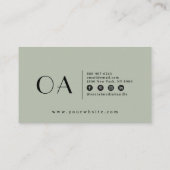 Elegant Pistache Groen Neutraal Boho Chique Modern Visitekaartje (Achterkant)
