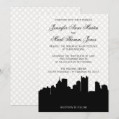 Elegant Pittsburgh Black and White Lace Wedding Kaart (Voorkant / Achterkant)