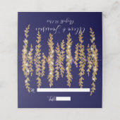 Elegant Place Card Twinkle Lights Gold Willow Leaf Plaatskaartje (Buitenkant ongevouwen)