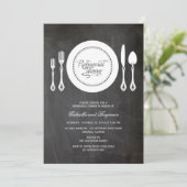 Elegant Place Setting Wedding Rehearsal Dinner Kaart (Staand voorkant)
