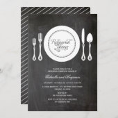 Elegant Place Setting Wedding Rehearsal Dinner Kaart (Voorkant / Achterkant)