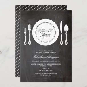 Elegant Place Setting Wedding Rehearsal Dinner Kaart