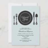 Elegant Place Setting Wedding Rehearsal Dinner Kaart (Voorkant)
