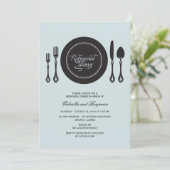 Elegant Place Setting Wedding Rehearsal Dinner Kaart (Staand voorkant)