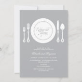 Elegant Place Setting Wedding Rehearsal Dinner Kaart (Voorkant)