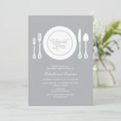 Elegant Place Setting Wedding Rehearsal Dinner Kaart (Staand voorkant)