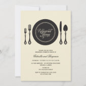 Elegant Place Setting Wedding Rehearsal Dinner Kaart (Voorkant)