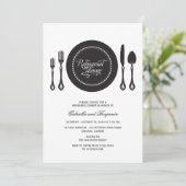 Elegant Place Setting Wedding Rehearsal Dinner Kaart (Staand voorkant)