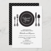 Elegant Place Setting Wedding Rehearsal Dinner Kaart (Voorkant / Achterkant)