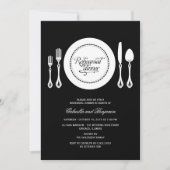 Elegant Place Setting Wedding Rehearsal Dinner Kaart (Voorkant)