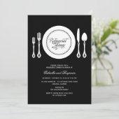 Elegant Place Setting Wedding Rehearsal Dinner Kaart (Staand voorkant)