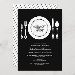 Elegant Place Setting Wedding Rehearsal Dinner Kaart