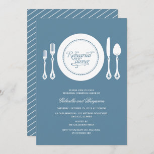 Elegant Place Setting Wedding Rehearsal Dinner Kaart