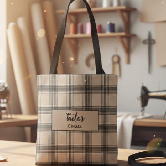Elegant Plaid Bag – Handmade Craftsmanship Tote Bag