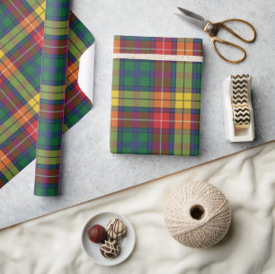 Elegant Plaid Bright Clan Buchanan Tartan Cadeaupapier