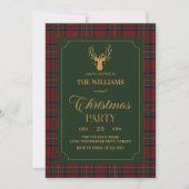 Elegant Plaid Christmas Party Invitation Kaart (Voorkant)