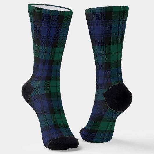 Elegant Plaid Classic Rustic Green Tartan Sokken (Gebogen)