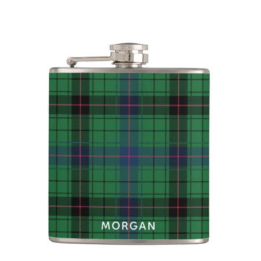 Elegant Plaid Davidson Tartan Custom  Heupfles (Voorkant)