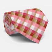 Elegant Plaid Gold Red Lux Aesthetics Necktie Stropdas (Opgerold)