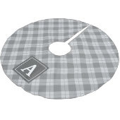 Elegant Plaid | Holiday Monogram boomrok Kerstboom Rok (Gekanteld)