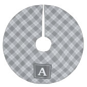 Elegant Plaid | Holiday Monogram boomrok Kerstboom Rok (Voorkant)