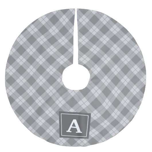 Elegant Plaid | Holiday Monogram boomrok Kerstboom Rok (Voorkant)
