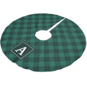 Elegant Plaid | Holiday Monogram boomrok Kerstboom Rok (Gekanteld)