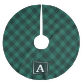 Elegant Plaid | Holiday Monogram boomrok Kerstboom Rok (Voorkant)