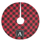 Elegant Plaid | Holiday Monogram boomrok Kerstboom Rok (Voorkant)