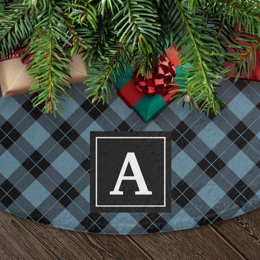Elegant Plaid | Holiday Monogram boomrok Kerstboom Rok