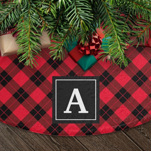 Elegant Plaid | Holiday Monogram boomrok Kerstboom Rok