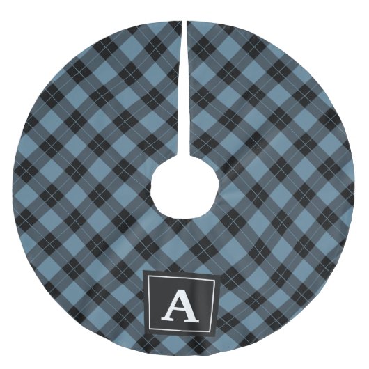 Elegant Plaid | Holiday Monogram boomrok Kerstboom Rok (Voorkant)