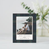 Elegant Plaid Photo Budget Christmas Card (Staand voorkant)