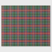 Elegant Plaid Rood Groen Rustiek Tartan Cadeaupapier (Vlak)