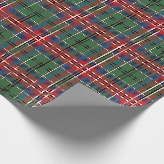 Elegant Plaid Rood Groen Rustiek Tartan Cadeaupapier (Hoek)