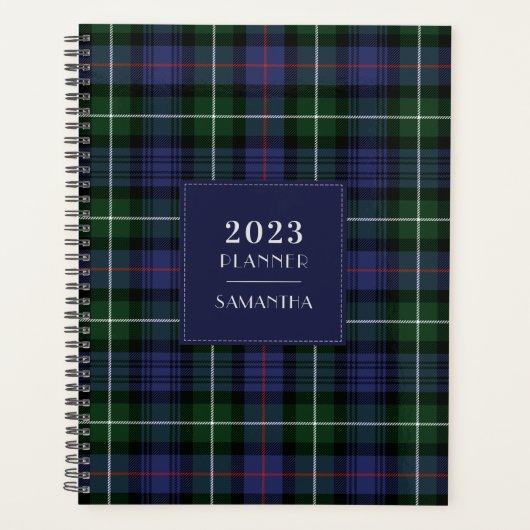 Elegant Plaid Tartan Rustiek 2025 Planner (Voorkant)