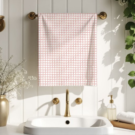 Elegant Plaid Towel Rose Gold Touch for Mom Bad Handdoek