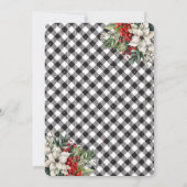 Elegant Plaid Winter Botanicals Christmas Party Kaart (Achterkant)