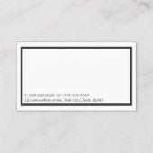 Elegant Plain Black Border Visitekaartje (Achterkant)
