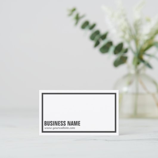Elegant Plain Black Border Visitekaartje (Staand voorkant)