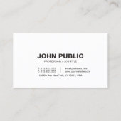 Elegant Plain Black en White Professional Visitekaartje (Achterkant)