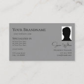 Elegant Plain Black Grey met monogram en foto Visitekaartje (Achterkant)