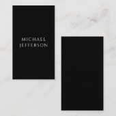 Elegant Plain Black White Personalized Custom Informatiekaartje (Voorkant / Achterkant)