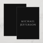 Elegant Plain Black White Personalized Custom Informatiekaartje (Voorkant / Achterkant)