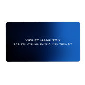 Elegant Plain Blue Professioneel Modern Minimalist Etiket (Voorkant)