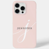 Elegant Plain Blush Pink White Script Monogram Case-Mate iPhone Case (Achterkant)