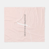 Elegant Plain Blush Pink White Script Monogram Fleece Deken (Voorkant (Horizontaal))